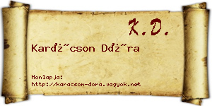 Karácson Dóra névjegykártya