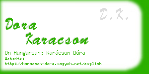 dora karacson business card